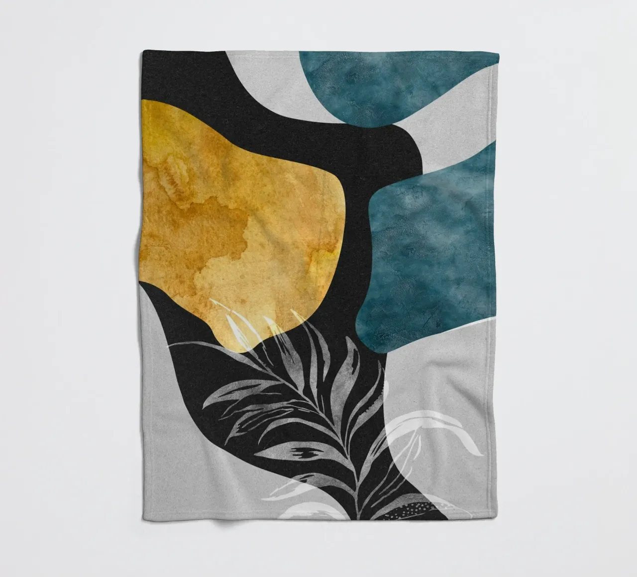 abstract white leaves coperta in pile da vintageshop