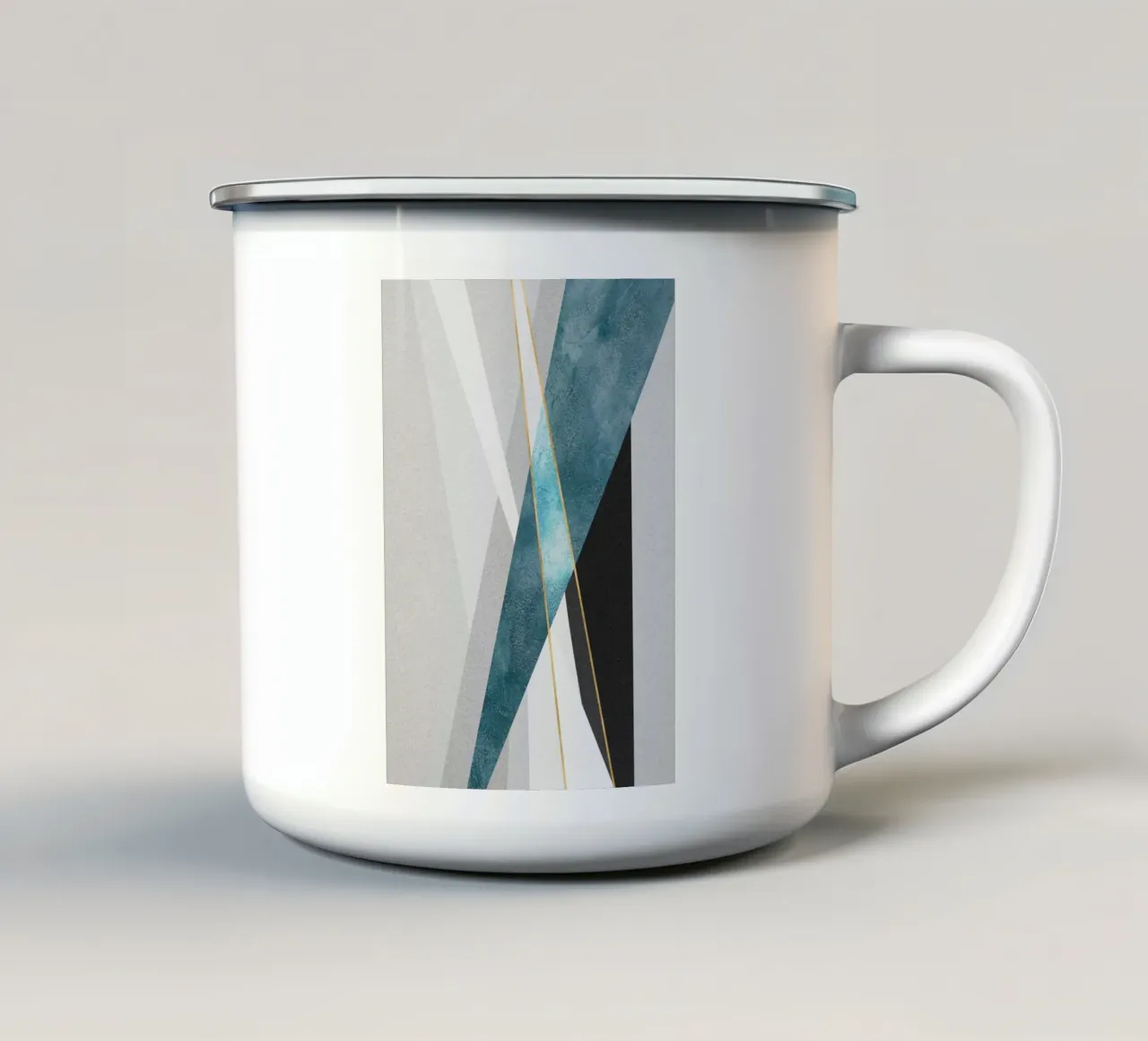 geometric abstract Emaille Tasse von vintageshop