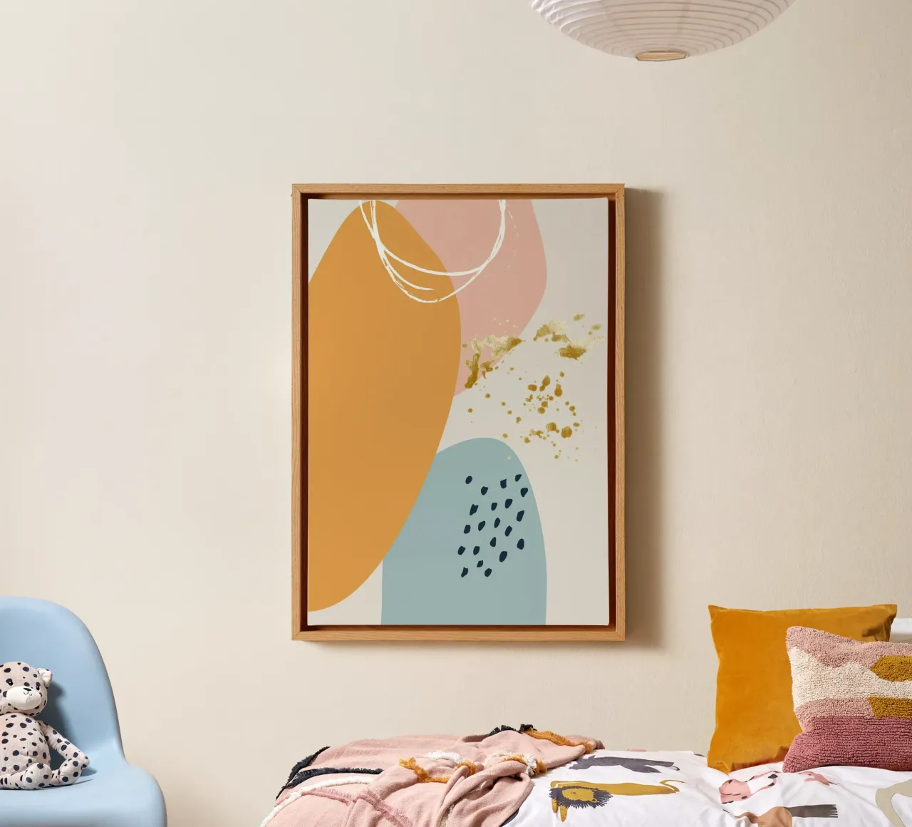 colorful minimalist abstract tela con Cornice a cassetta da vintageshop