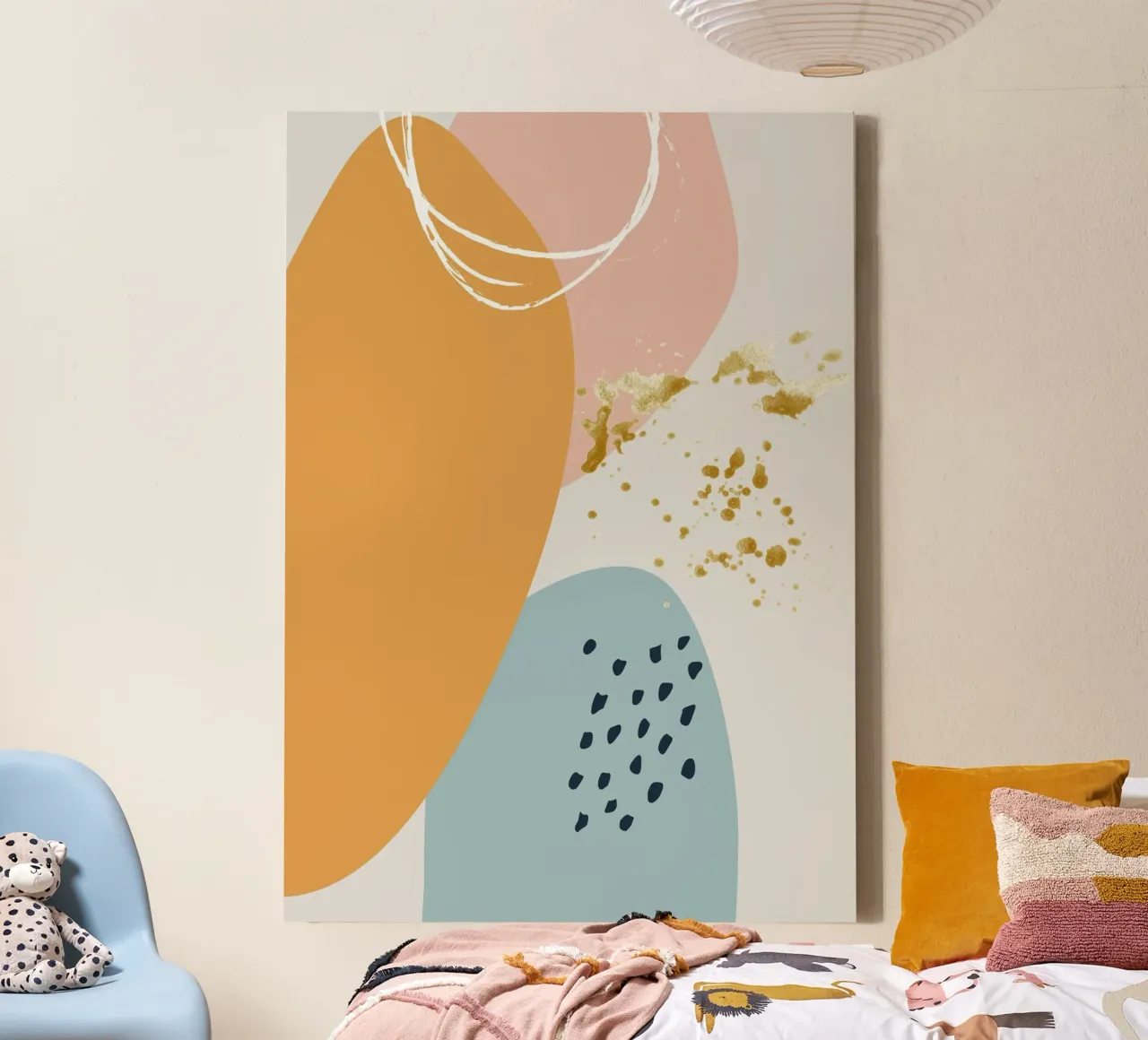 colorful minimalist abstract tela con Cornice a cassetta da vintageshop