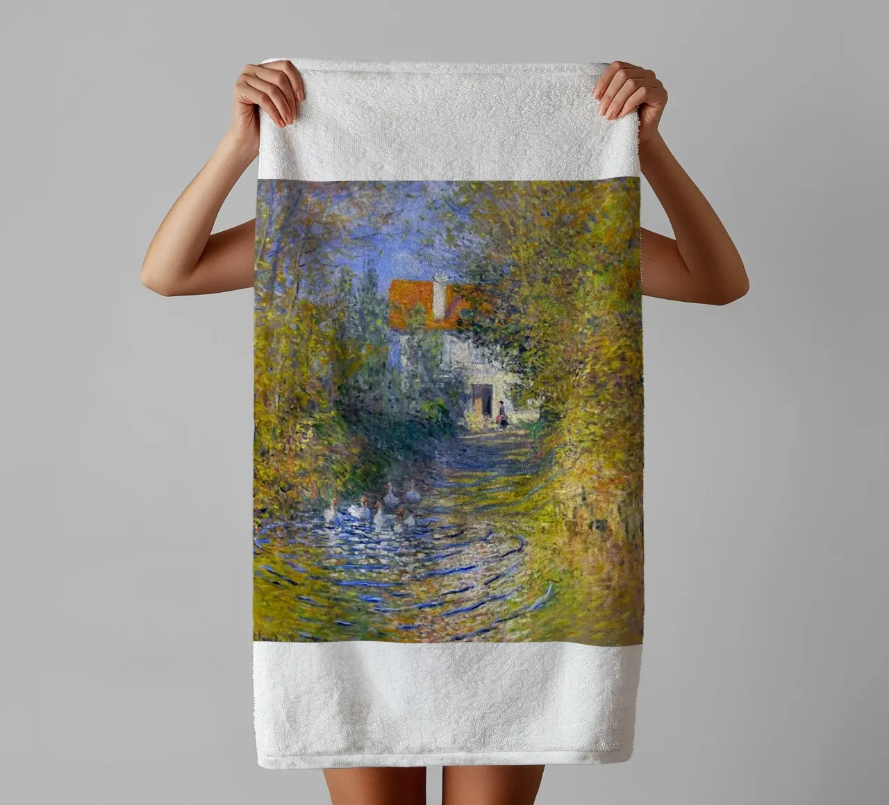 canards dans l'eau étang près de la maison de briques claude monet serviette de bain de belong shop