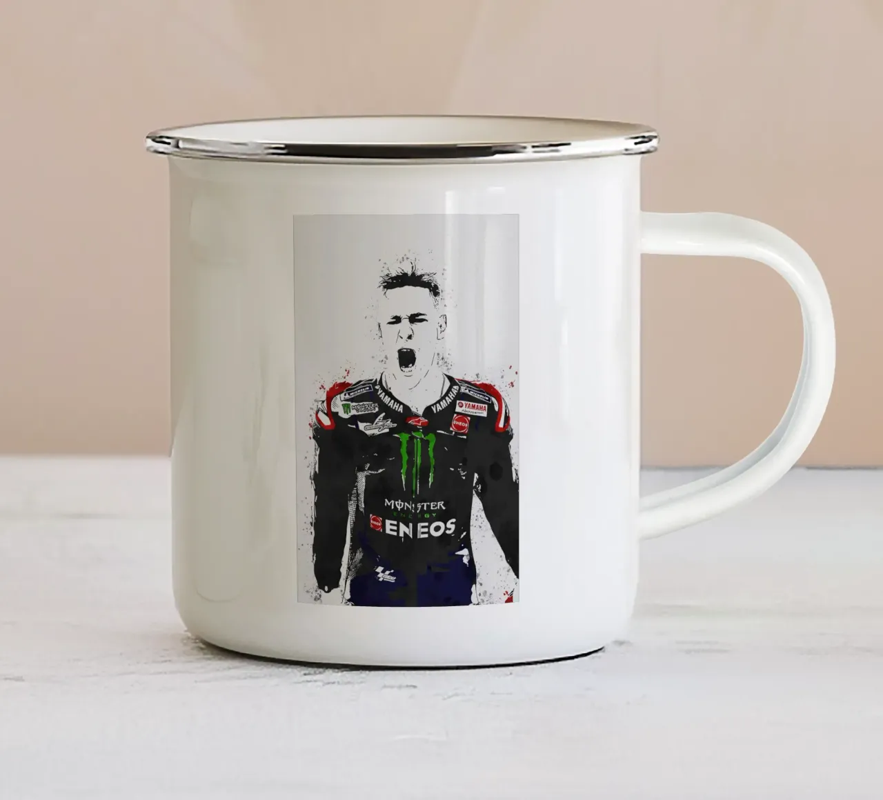 Fabio Quartararo tazza in smalto da tenten
