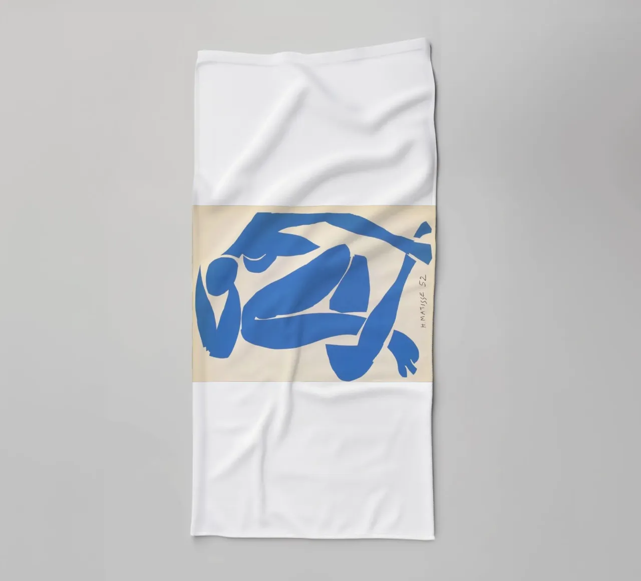 silhouette of sitting pose towel by sazkia art