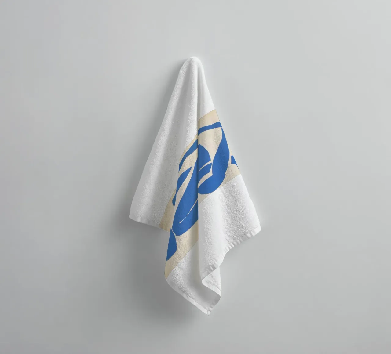 silhouette of sitting pose towel by sazkia art