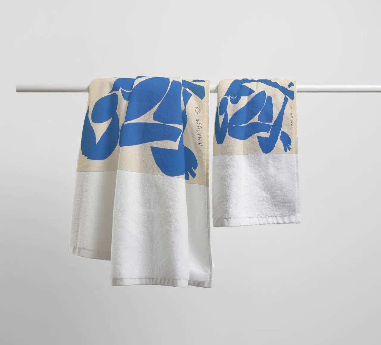 silhouette of sitting pose towel by sazkia art