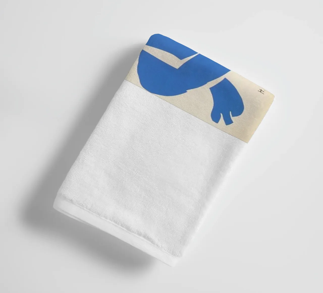 silhouette of sitting pose towel by sazkia art