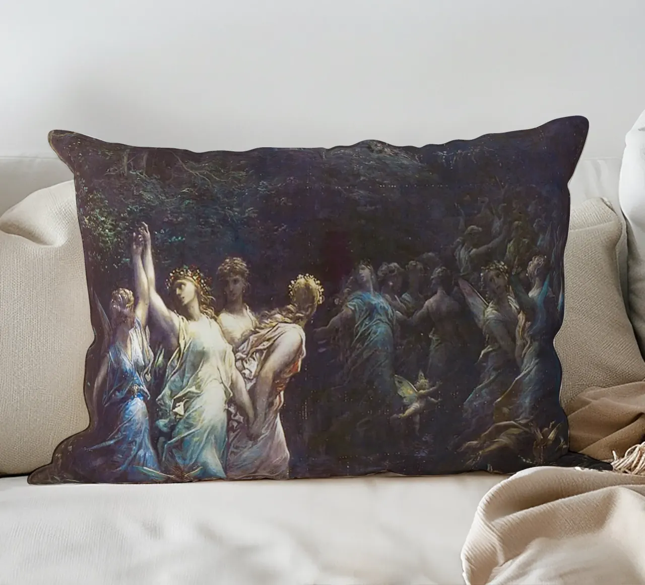 Sogno di una notte di mezza estate di Gustave Doré cuscino da Venus Art