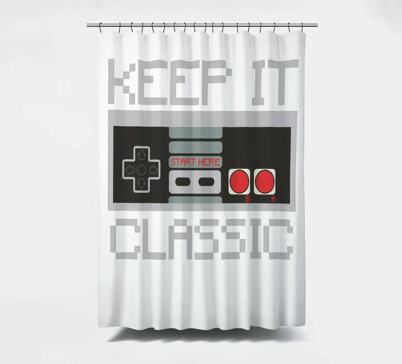 KEEP IT CLASSIC shower curtain by edsonramosart