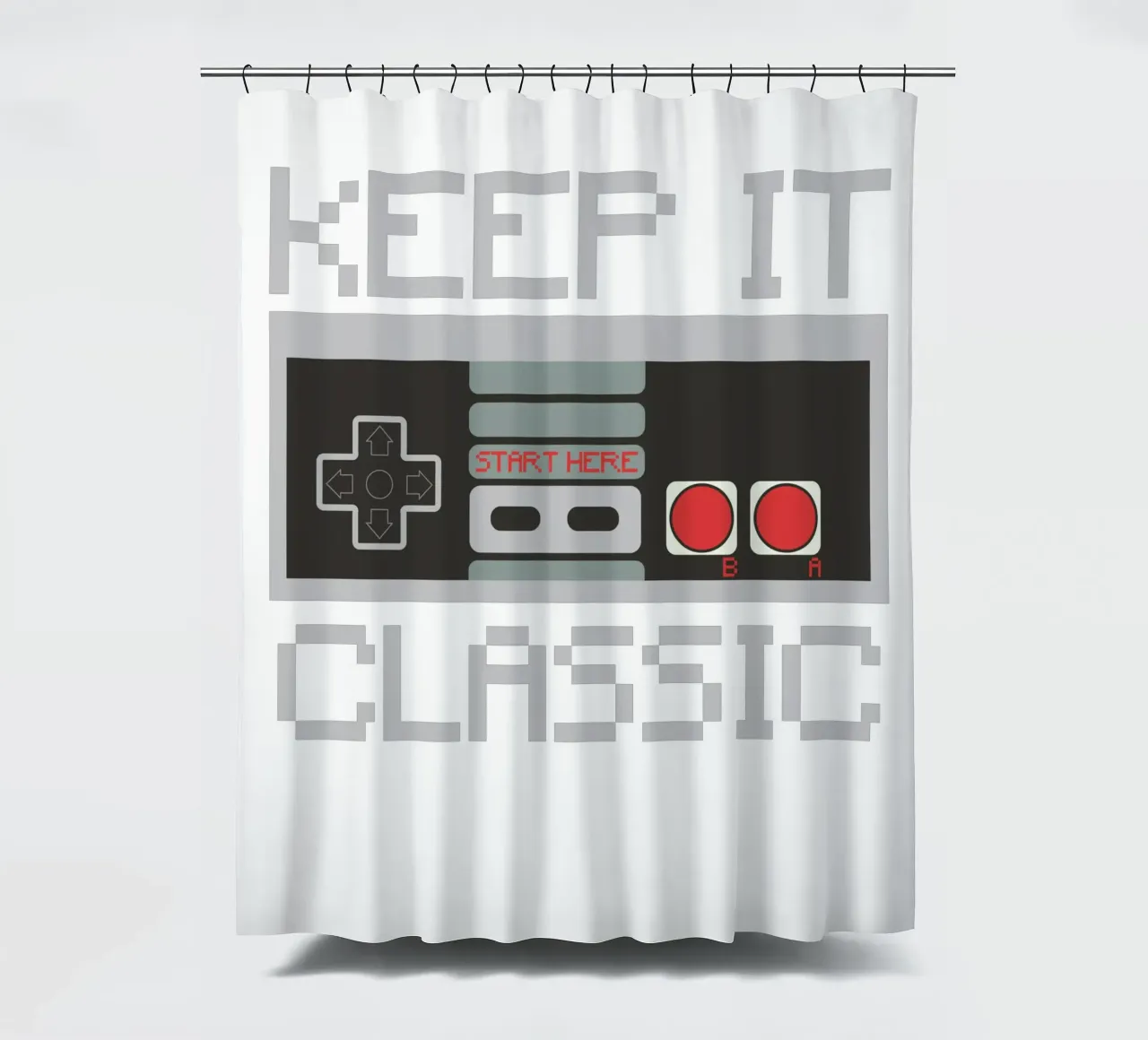 KEEP IT CLASSIC shower curtain by edsonramosart