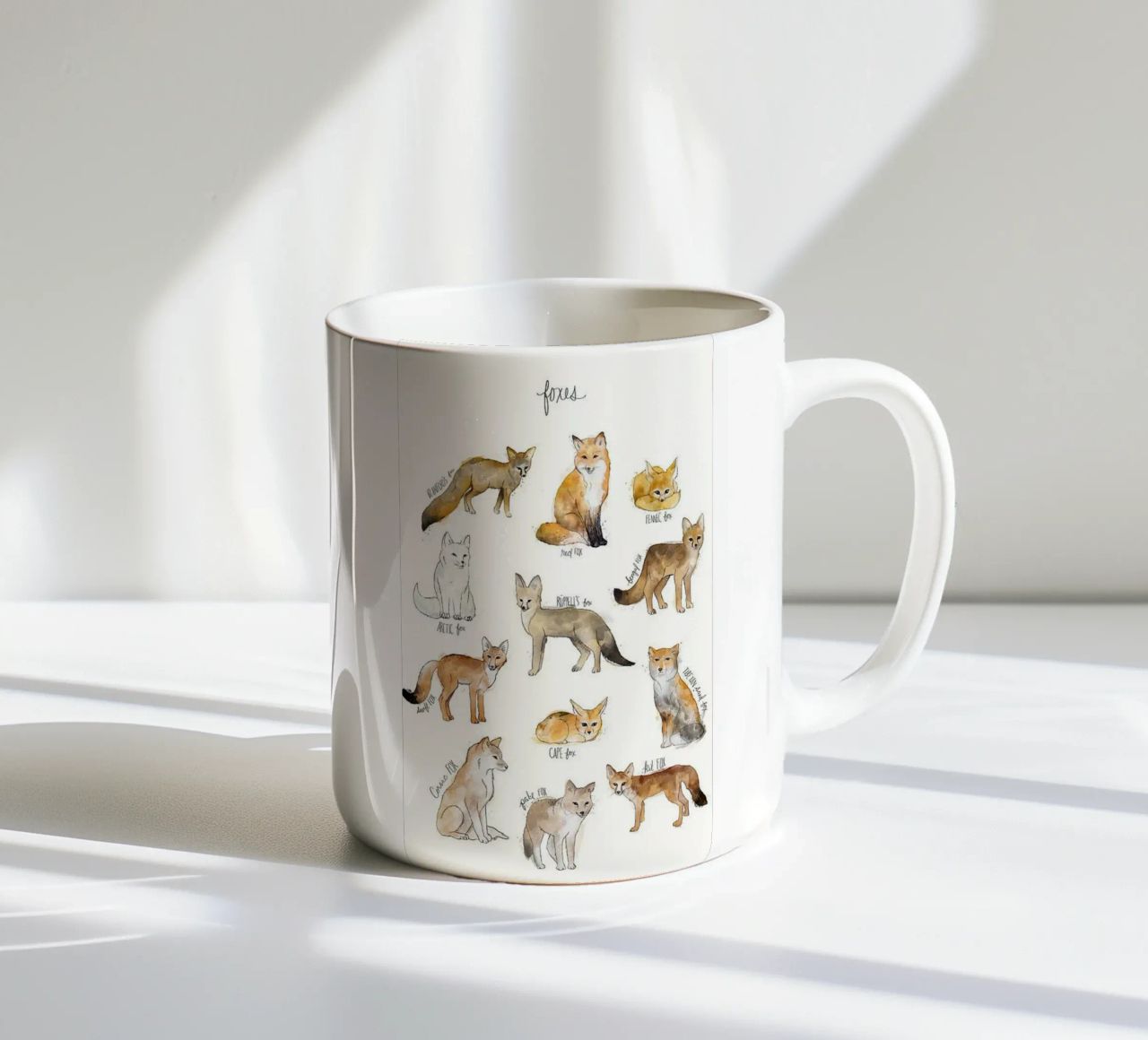tipi di volpi tazza in ceramica da amnda shope