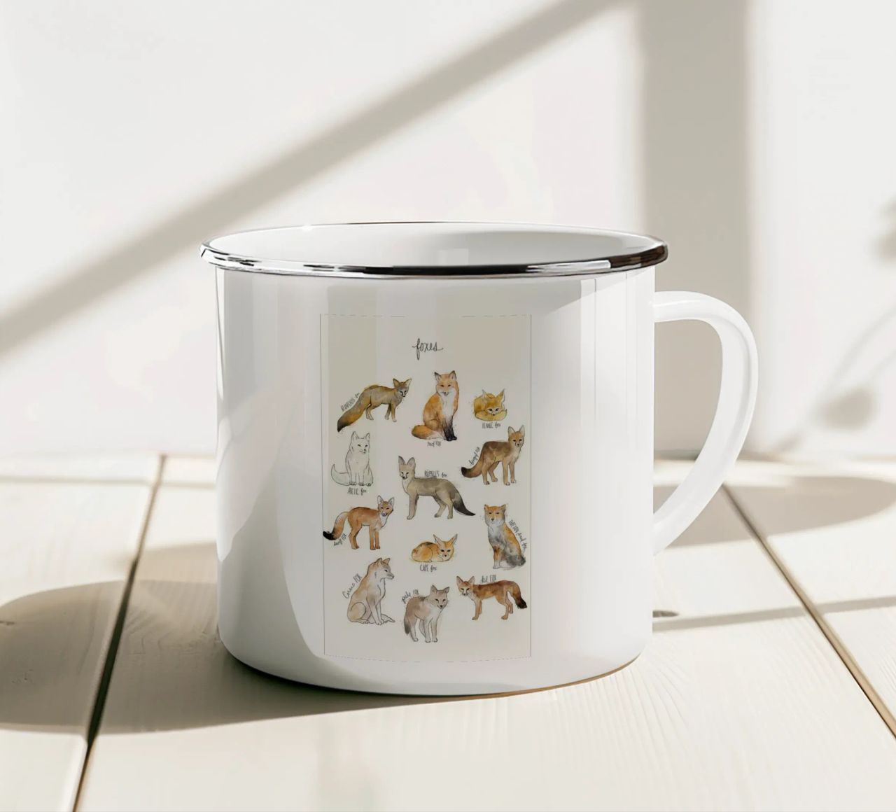 tipi di volpi tazza in smalto da amnda shope