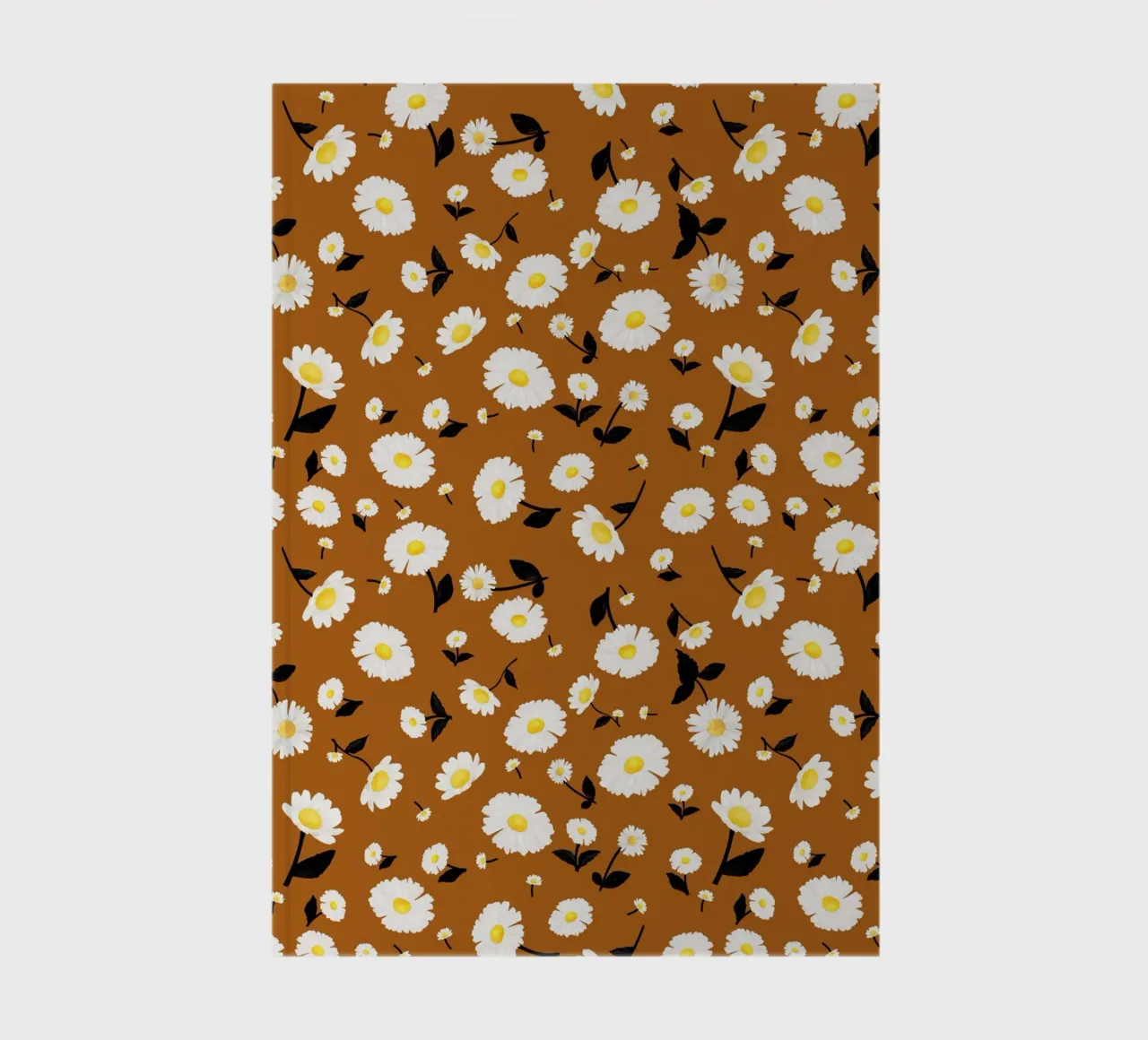 Daisies Pattern Rust Orange notebook by SilverPegasus