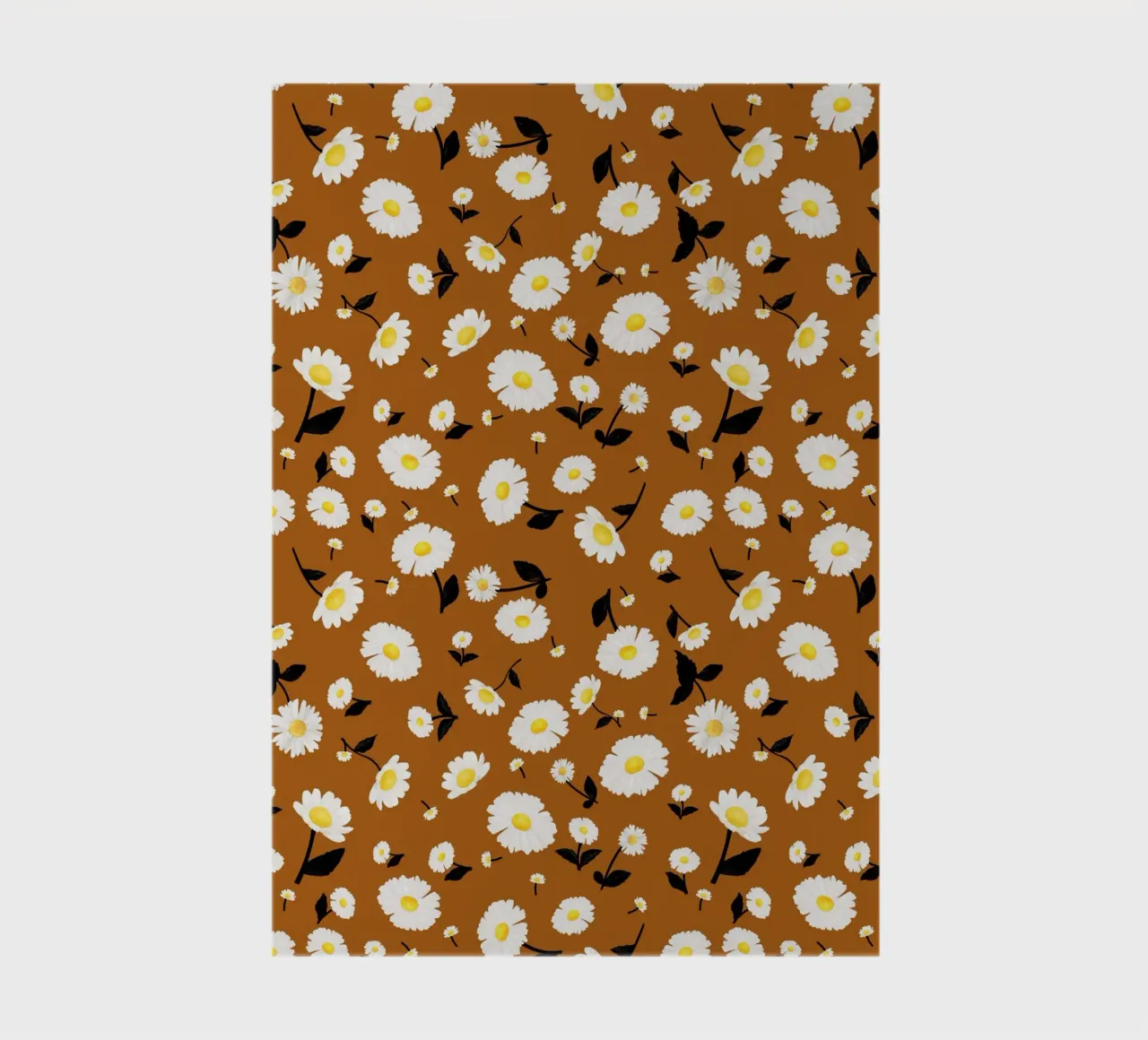 Daisies Pattern Rust Orange notebook by SilverPegasus