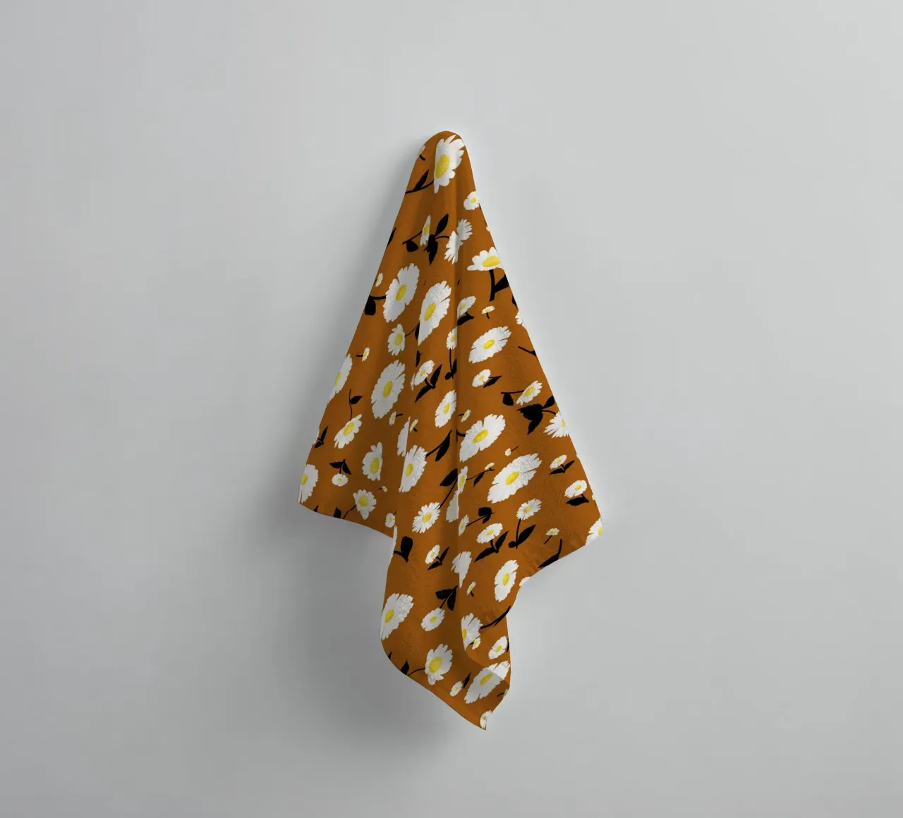 Daisies Pattern Rust Orange towel by SilverPegasus