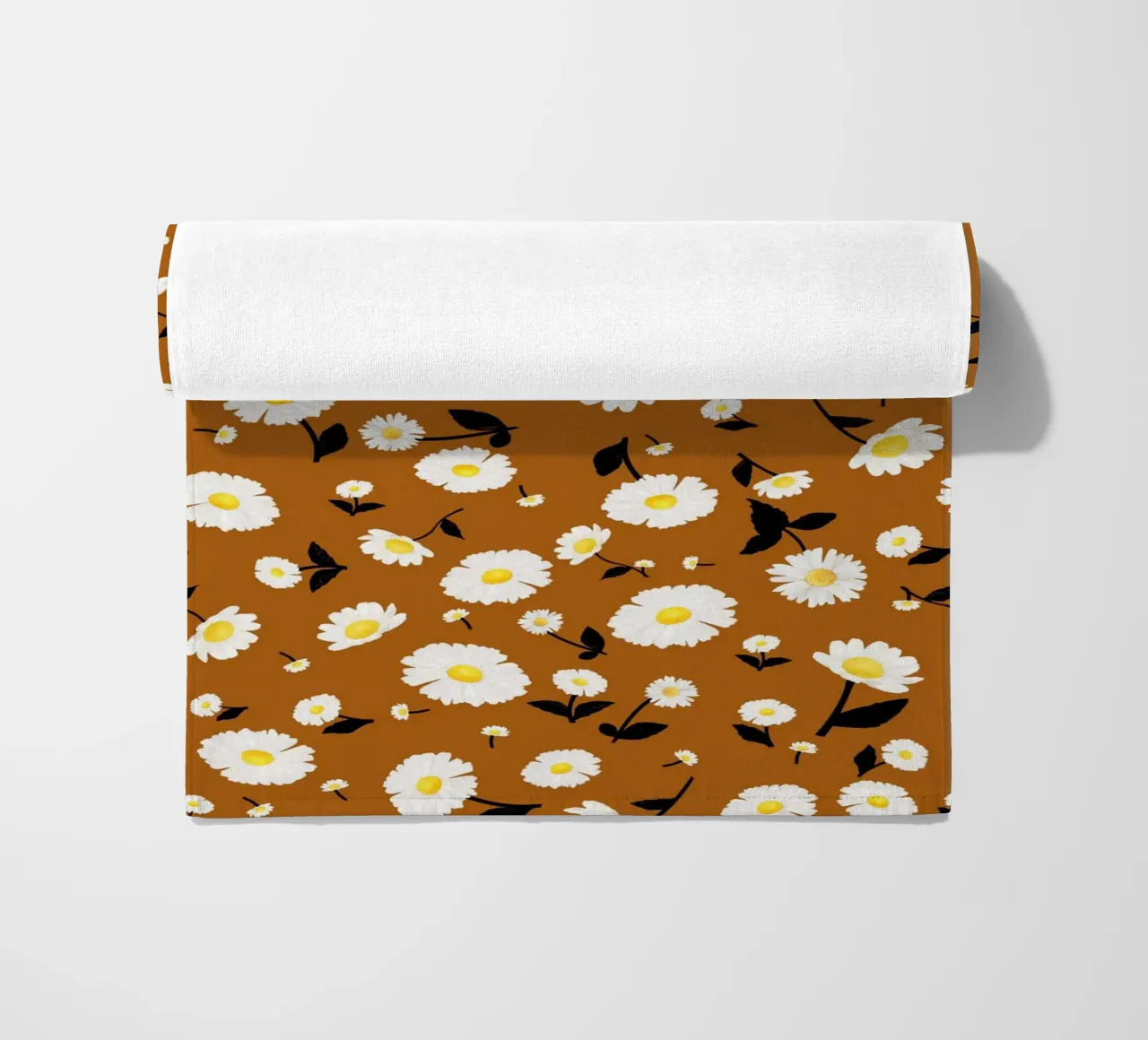 Daisies Pattern Rust Orange telo mare da SilverPegasus