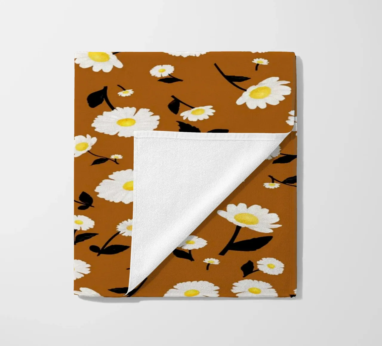 Motivo margherite arancio ruggine telo mare da SilverPegasus