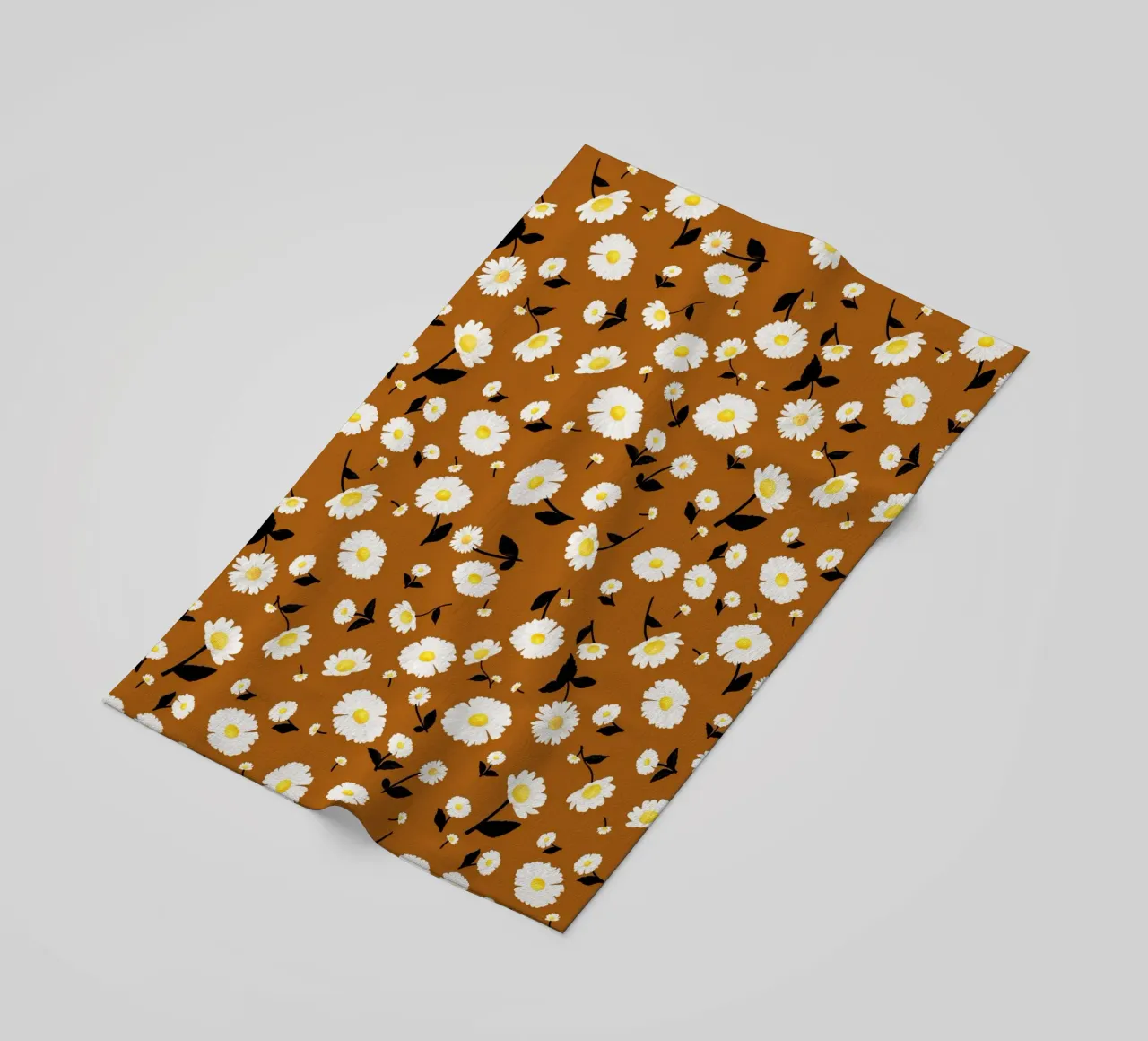 Motivo margherite arancio ruggine telo mare da SilverPegasus