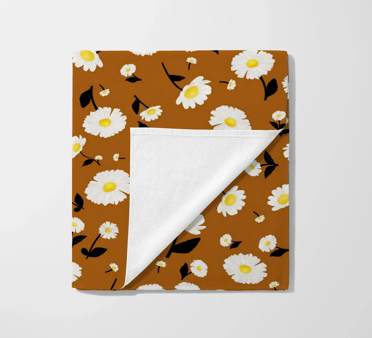 Daisies Pattern Rust Orange telo mare da SilverPegasus