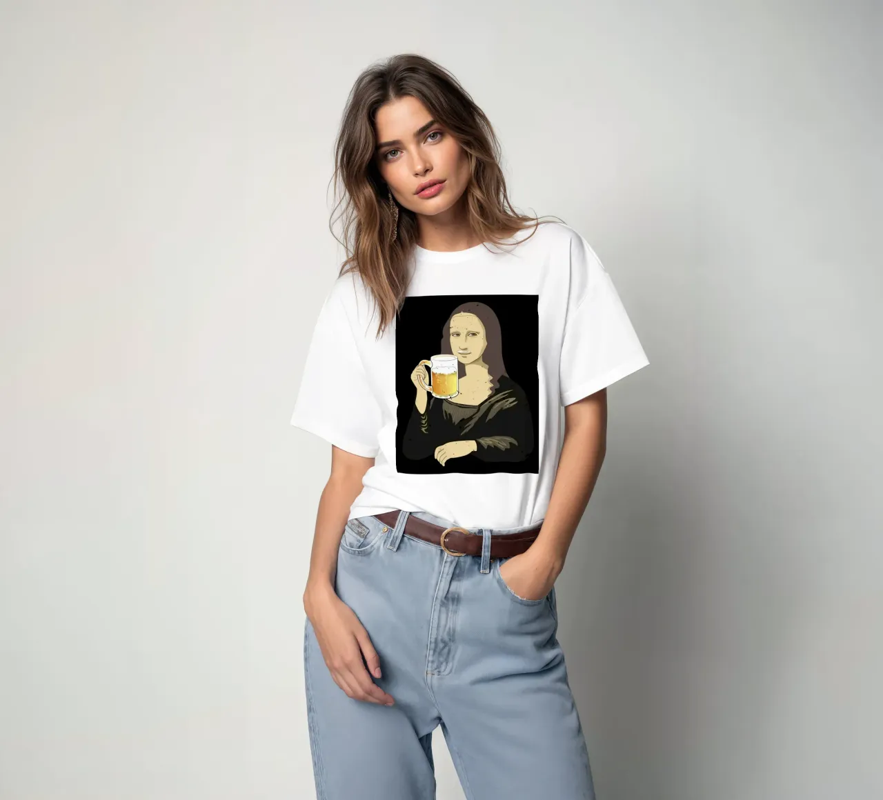 Drinking Beer Like a Queen Art t-shirt by Jodie Art