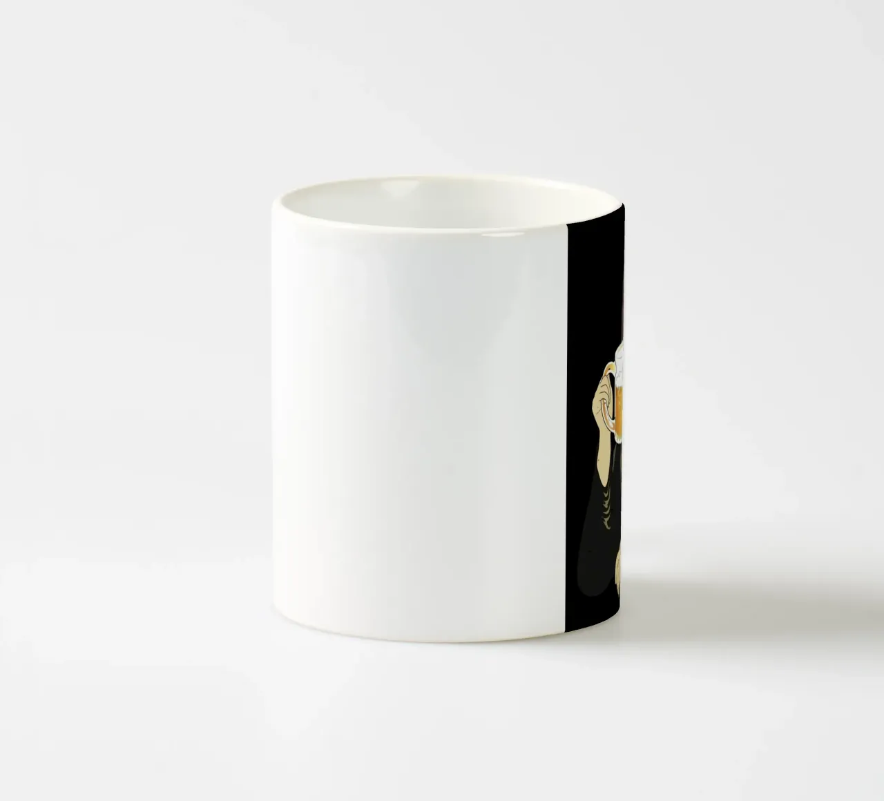 Drinking Beer Like a Queen Art ceramic mug by Jodie Art