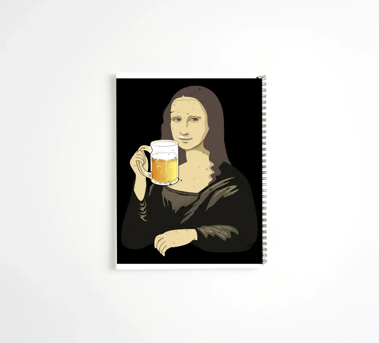 Drinking Beer Like a Queen Art spiral notebook by Jodie Art