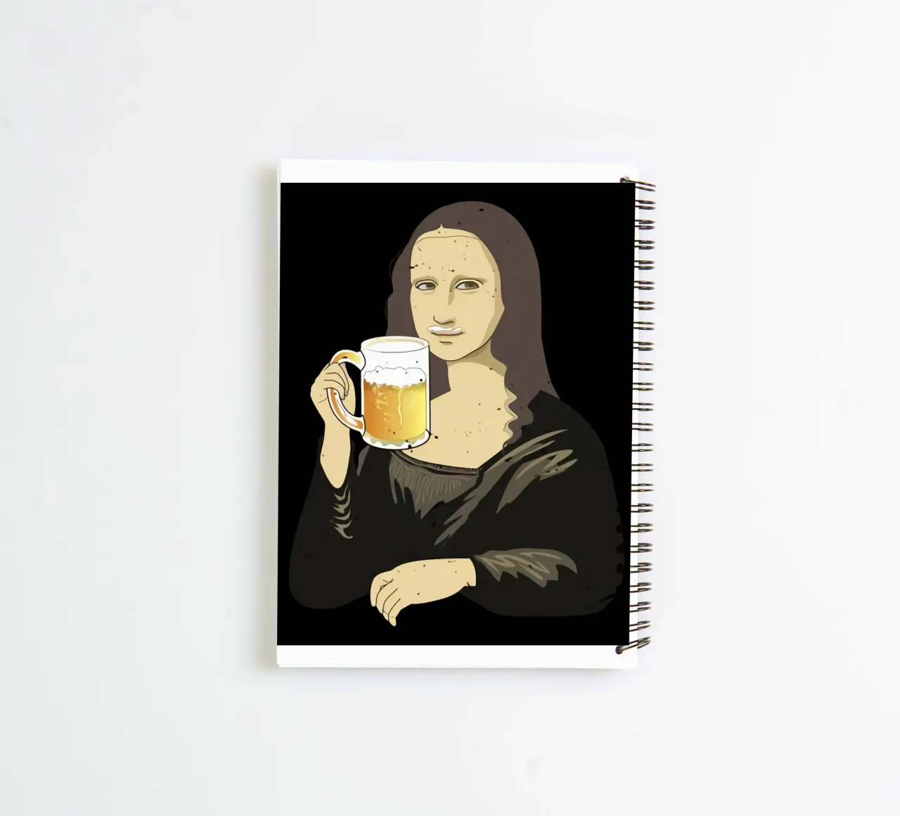 Drinking Beer Like a Queen Art spiral notebook by Jodie Art