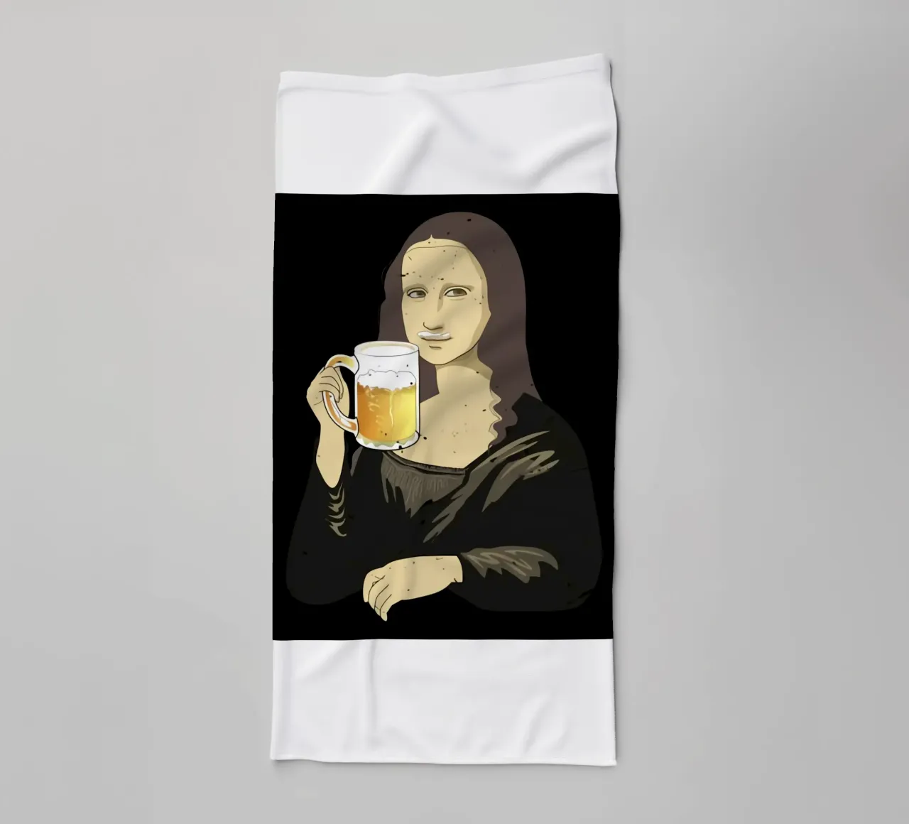 Drinking Beer Like a Queen Art towel by Jodie Art