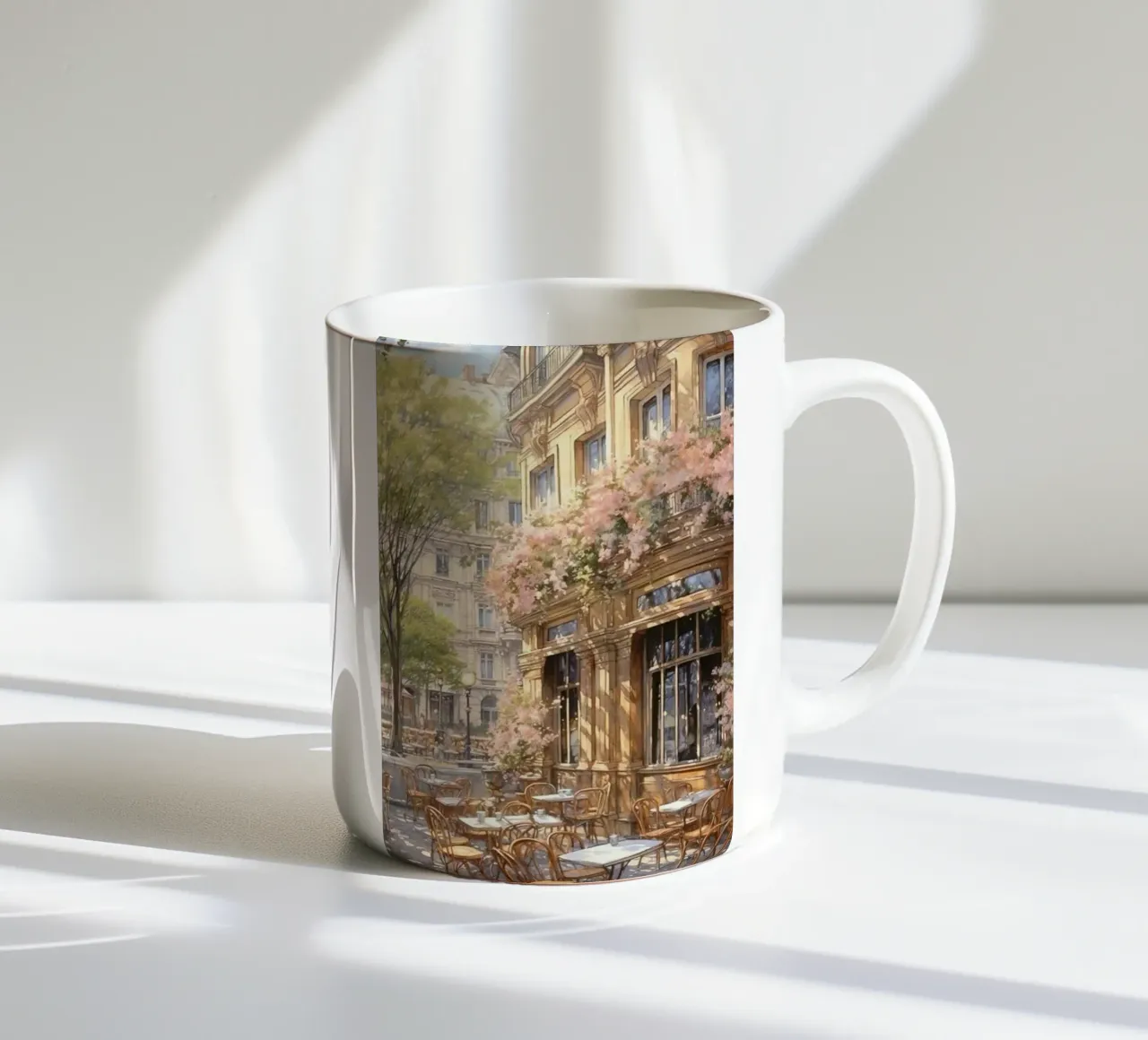 balcone terrazza caffè filtro luce solare claude monet tazza in ceramica da belong shop