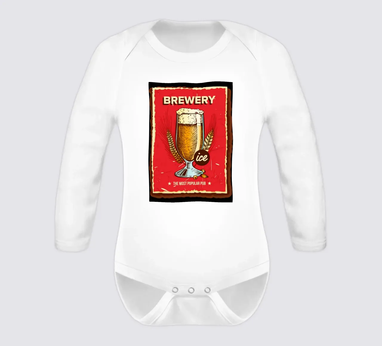 Brewery Beer Is The Most Popular PUB long-sleeve baby romper by Jodie Art