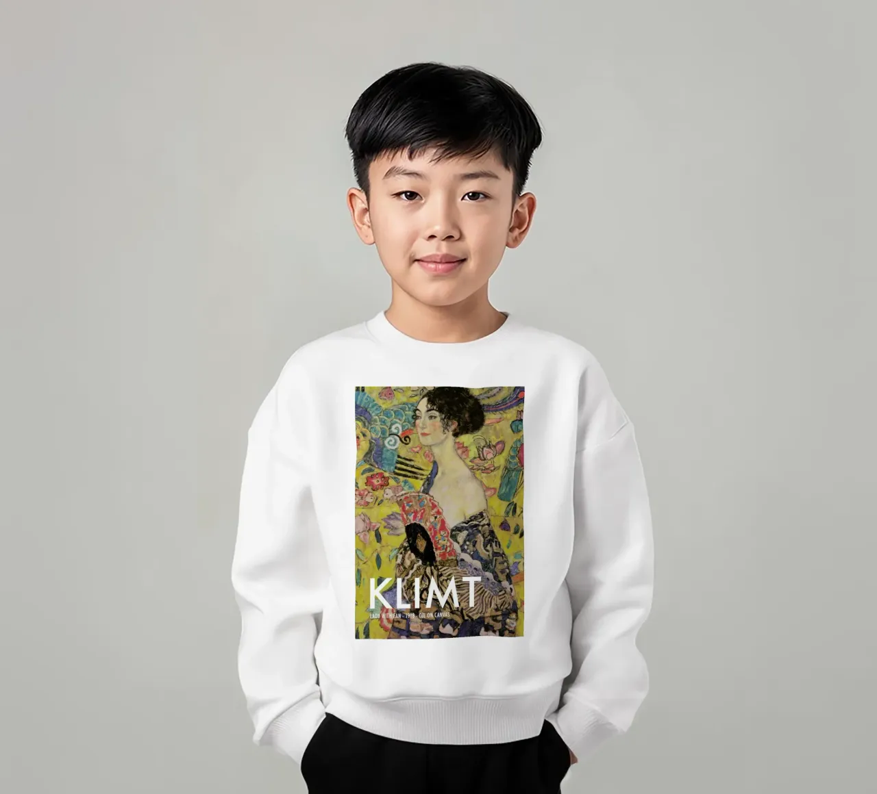 Klimt - Lady with Fan felpa bambino da Vintage by JUNIQE
