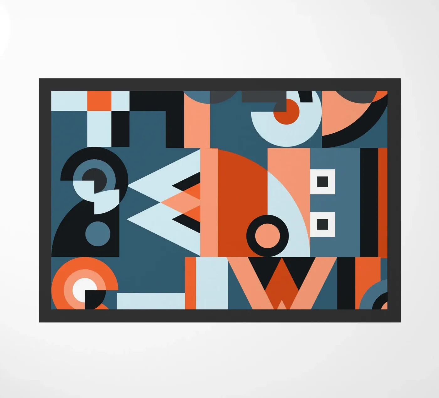 Red geometric collage pattern zerbino da Little Dean