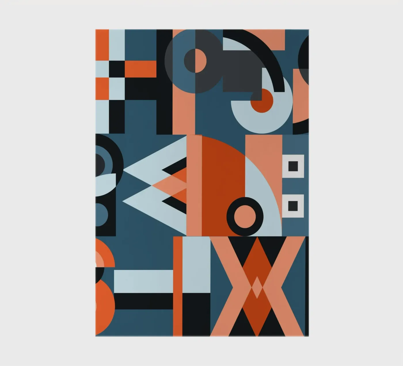 Red geometric collage pattern notebook by Little Dean