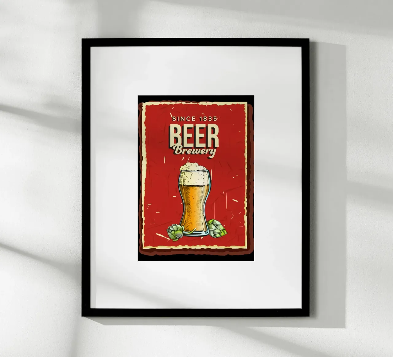 Birra dal 1835 Opere d'arte poster con telaio in legno da Jodie Art