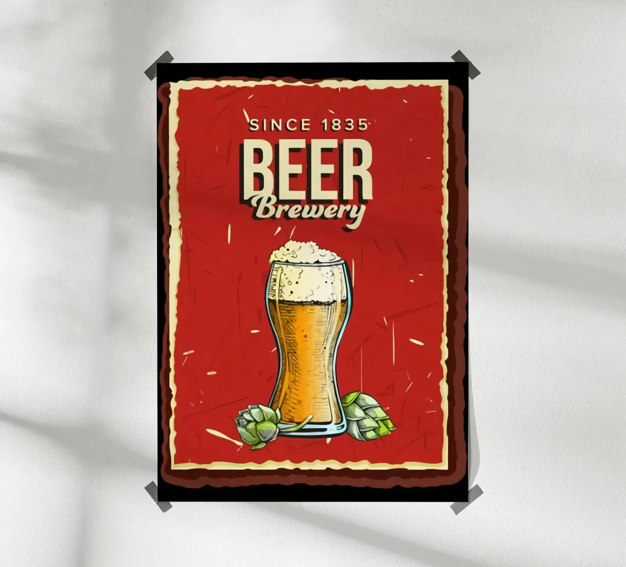 Birra dal 1835 Opere d'arte poster con telaio in legno da Jodie Art