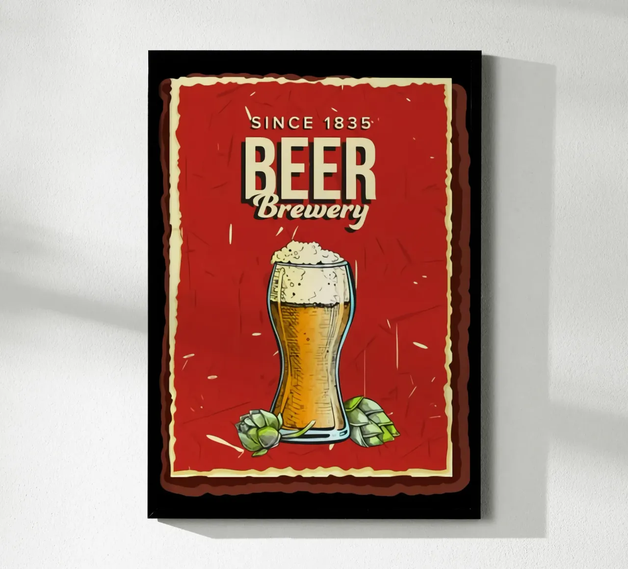 Birra dal 1835 Opere d'arte poster con telaio in legno da Jodie Art