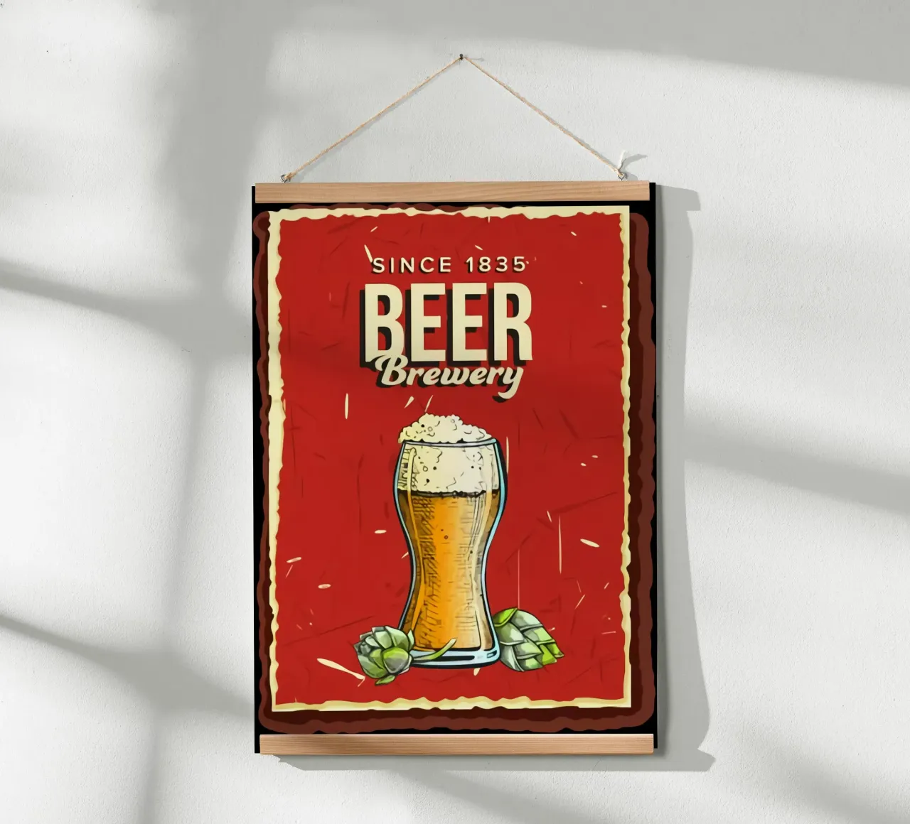 Birra dal 1835 Opere d'arte poster con telaio in legno da Jodie Art