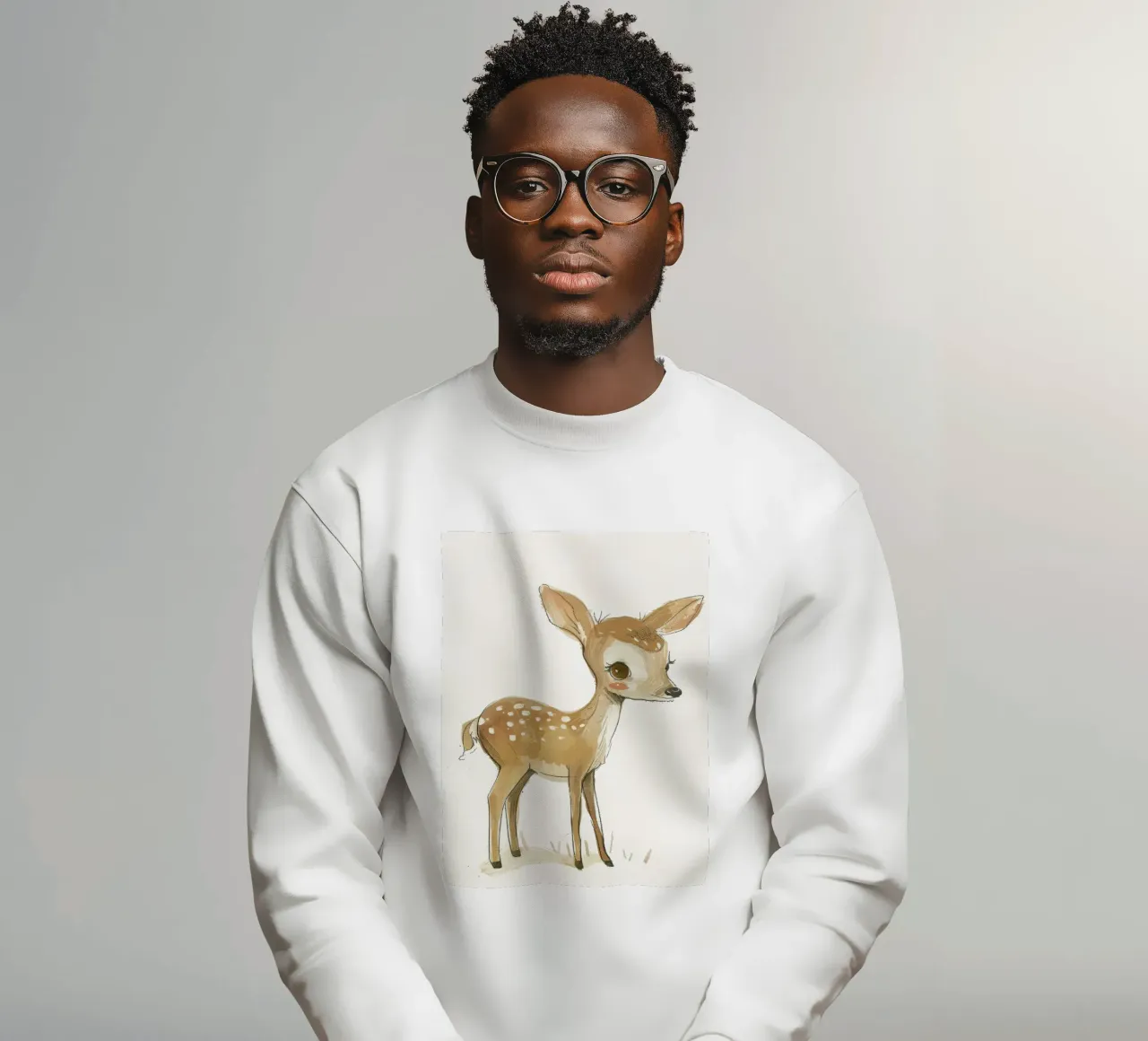 Fawn Illustration with Adorable White Spots sweatshirt by DesignDoodle