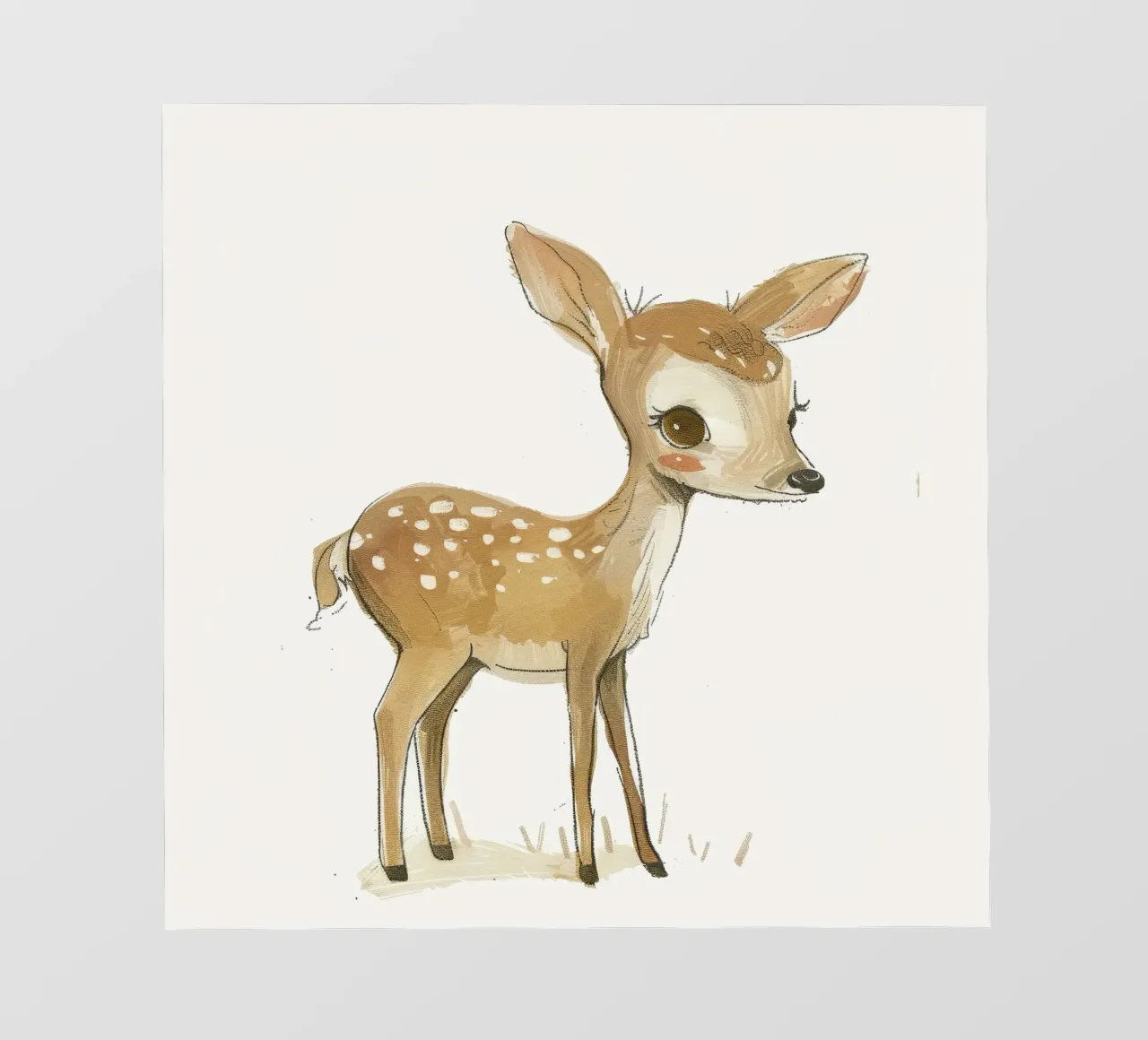Illustrazione di cerbiatto con adorabili macchie bianche pellicola backlit da DesignDoodle