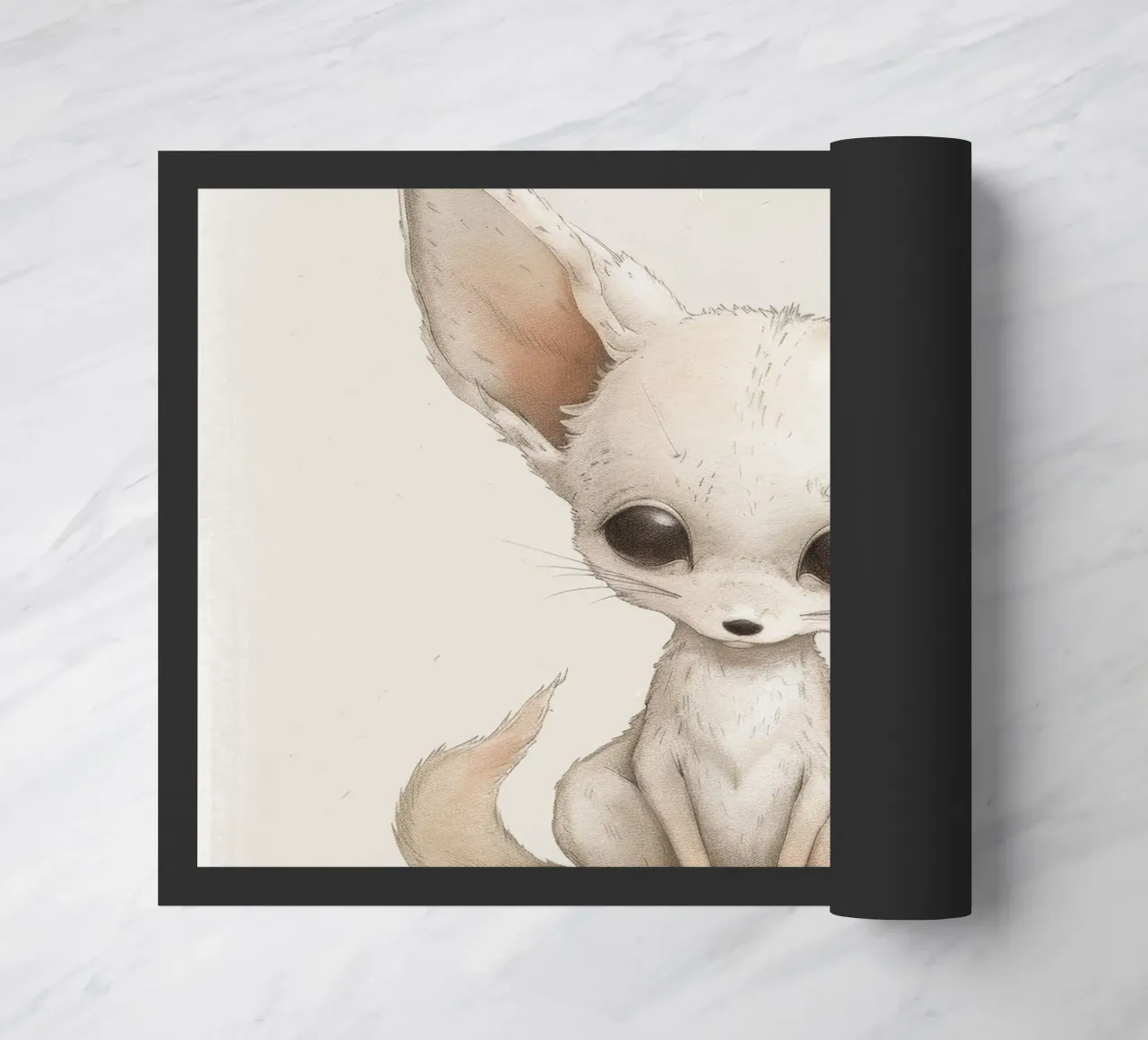 Charming Fennec Fox Artwork – Captivating Desert Wildlife doormat by DesignDoodle