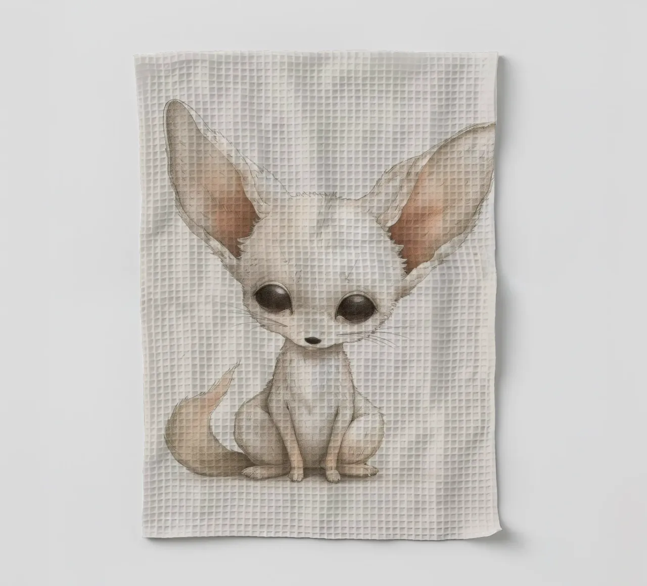 Charmante Fennec Fox Kunstwerk - Captivating Desert Wildlife Geschirrtuch von DesignDoodle