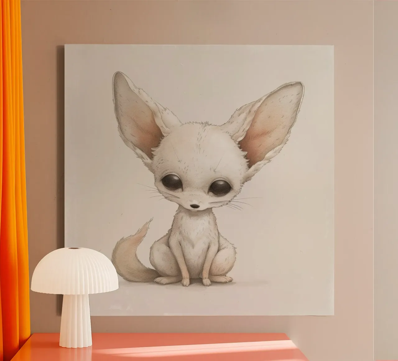 Charming Fennec Fox Artwork – Captivating Desert Wildlife canvas by DesignDoodle