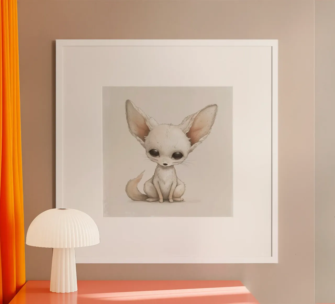 Charmante Fennec Fox Kunstwerk - Captivating Desert Wildlife Hahnemühle von DesignDoodle