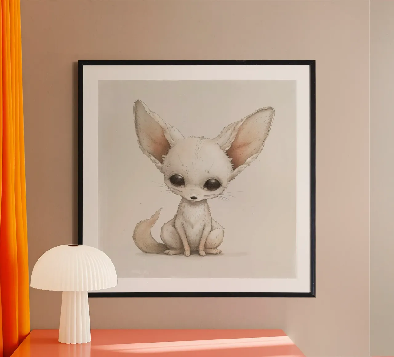 Charmante Fennec Fox Kunstwerk - Captivating Desert Wildlife Hahnemühle von DesignDoodle