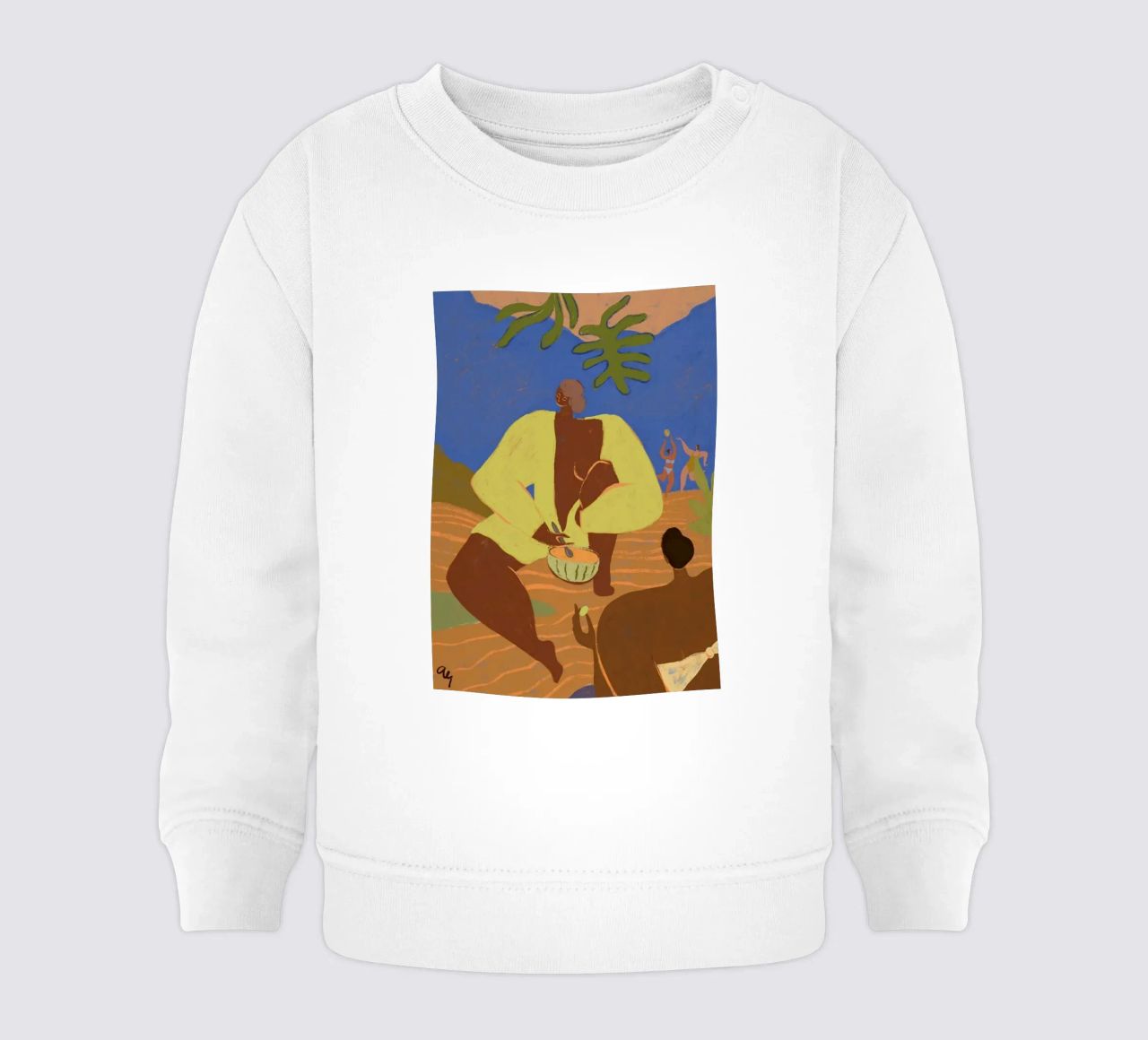 qualcuno che si gusta un'anguria artistica alla guava felpa neonato da kopok first