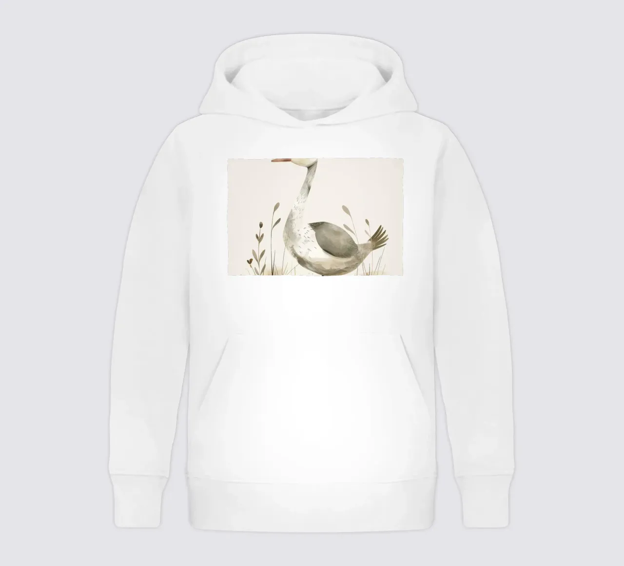 Sereno ganso en la hierba - Una tranquila ilustración de fauna salvaje sudadera con capucha para niño de DesignDoodle