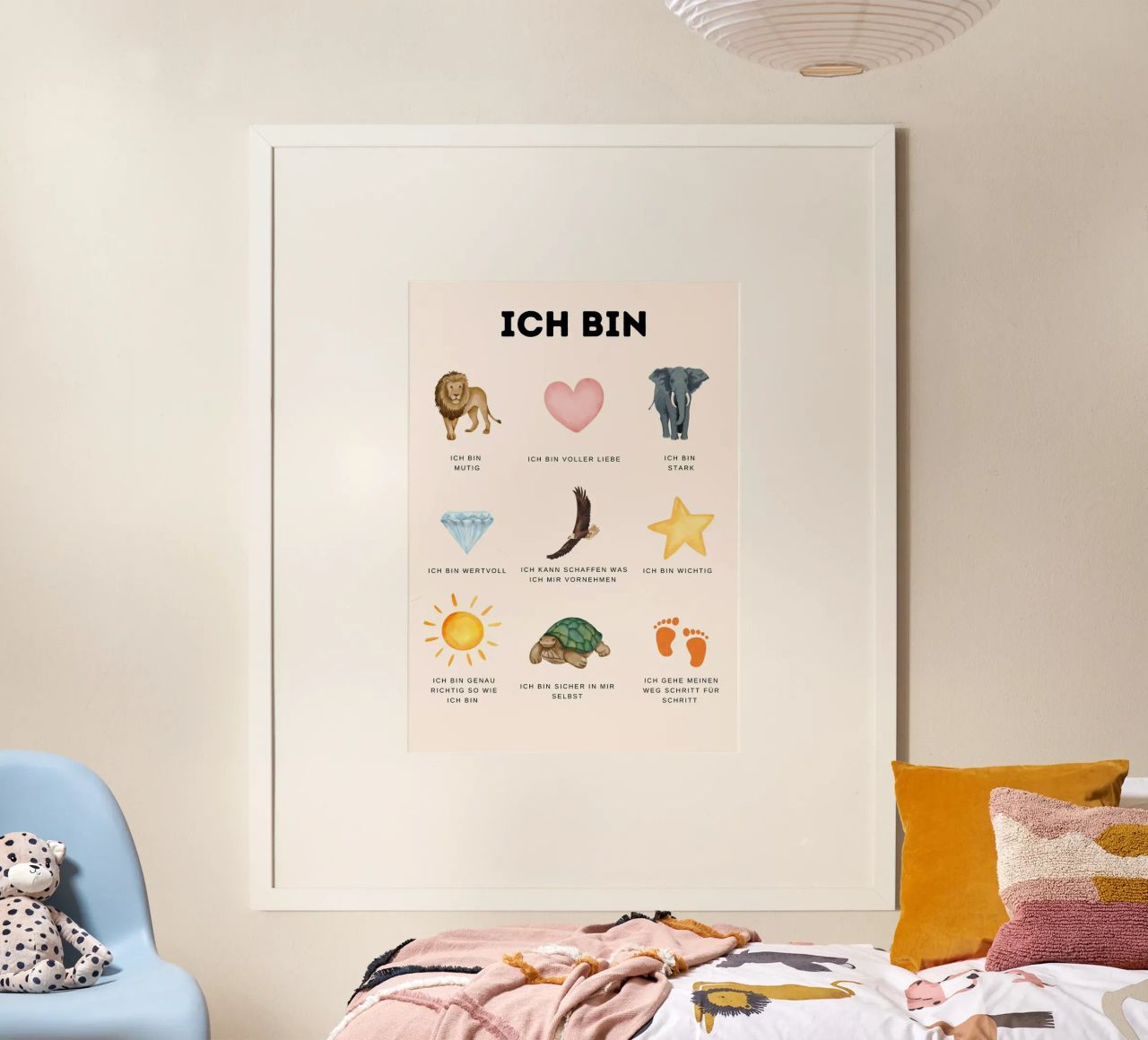 „Ich bin“ – Stärkende Affirmationen für Kinder Poster von Grünkraftwerk
