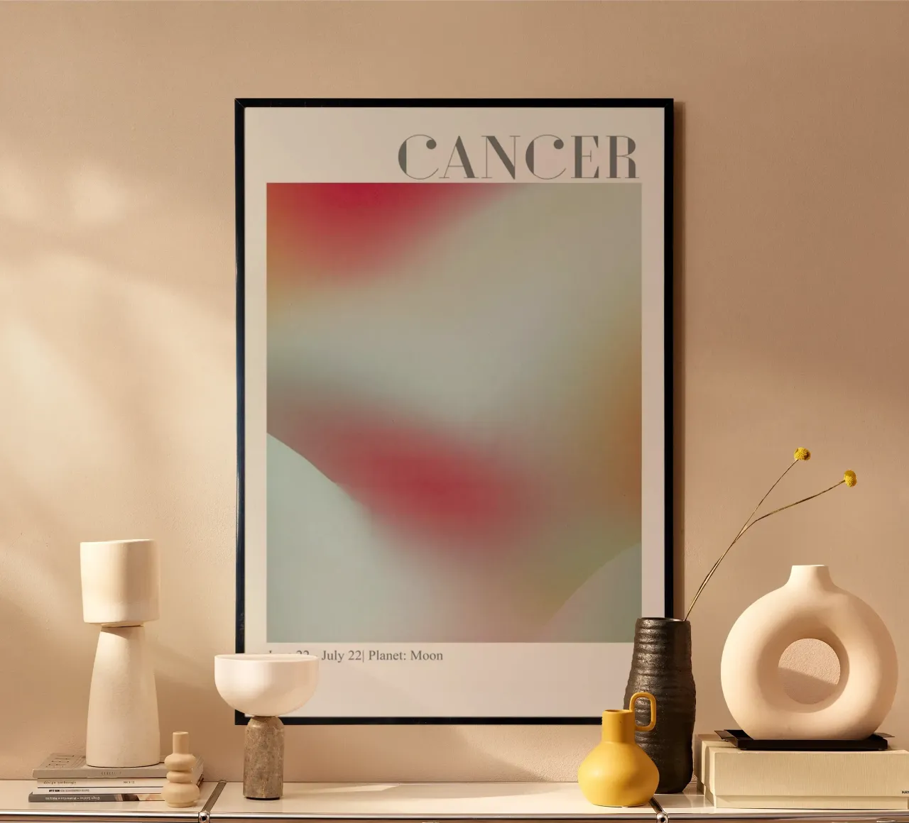 Cancer Abstract Aura poster con telaio in alluminio da cafelab