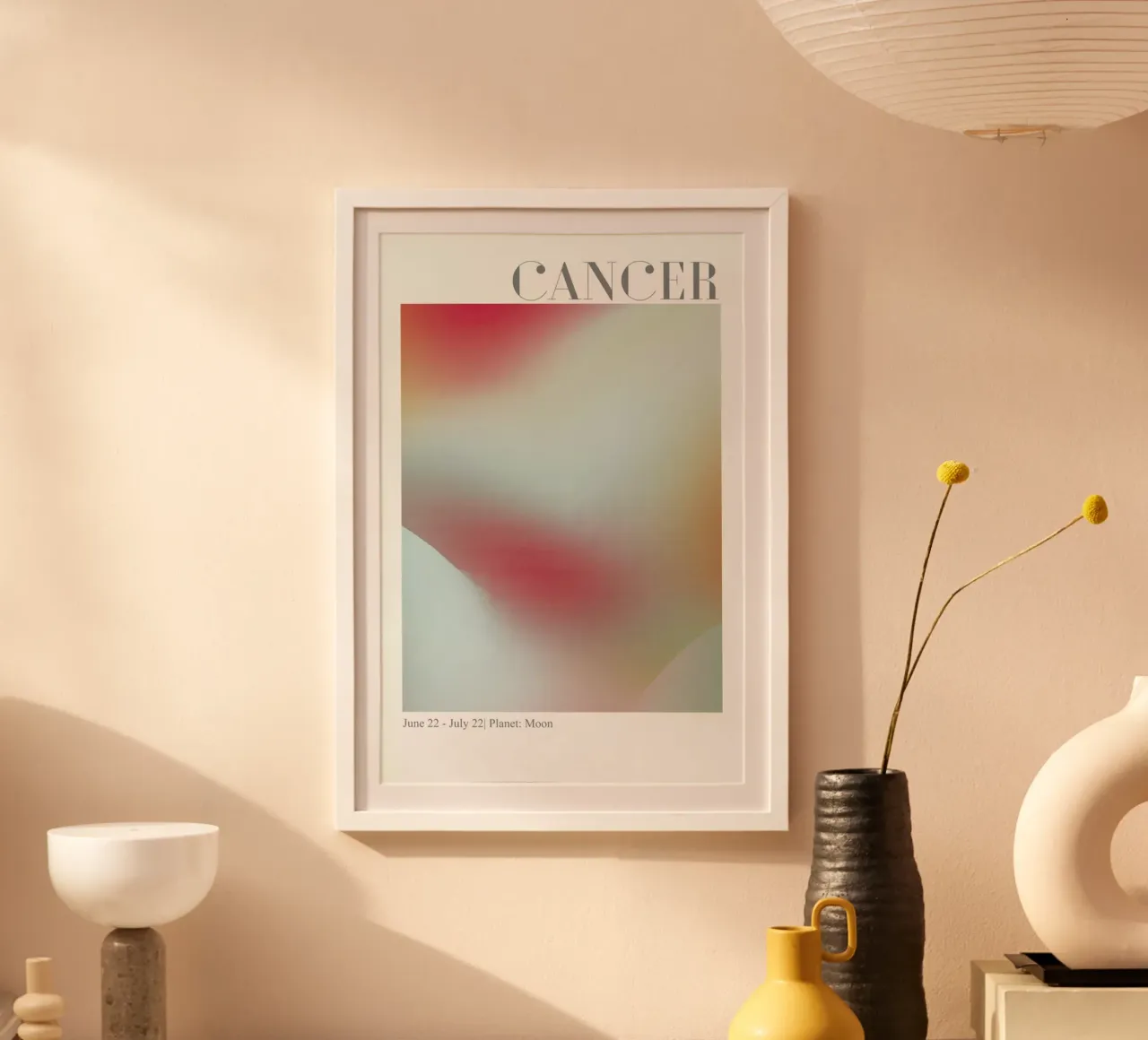 Cancer Abstract Aura poster con telaio in alluminio da cafelab