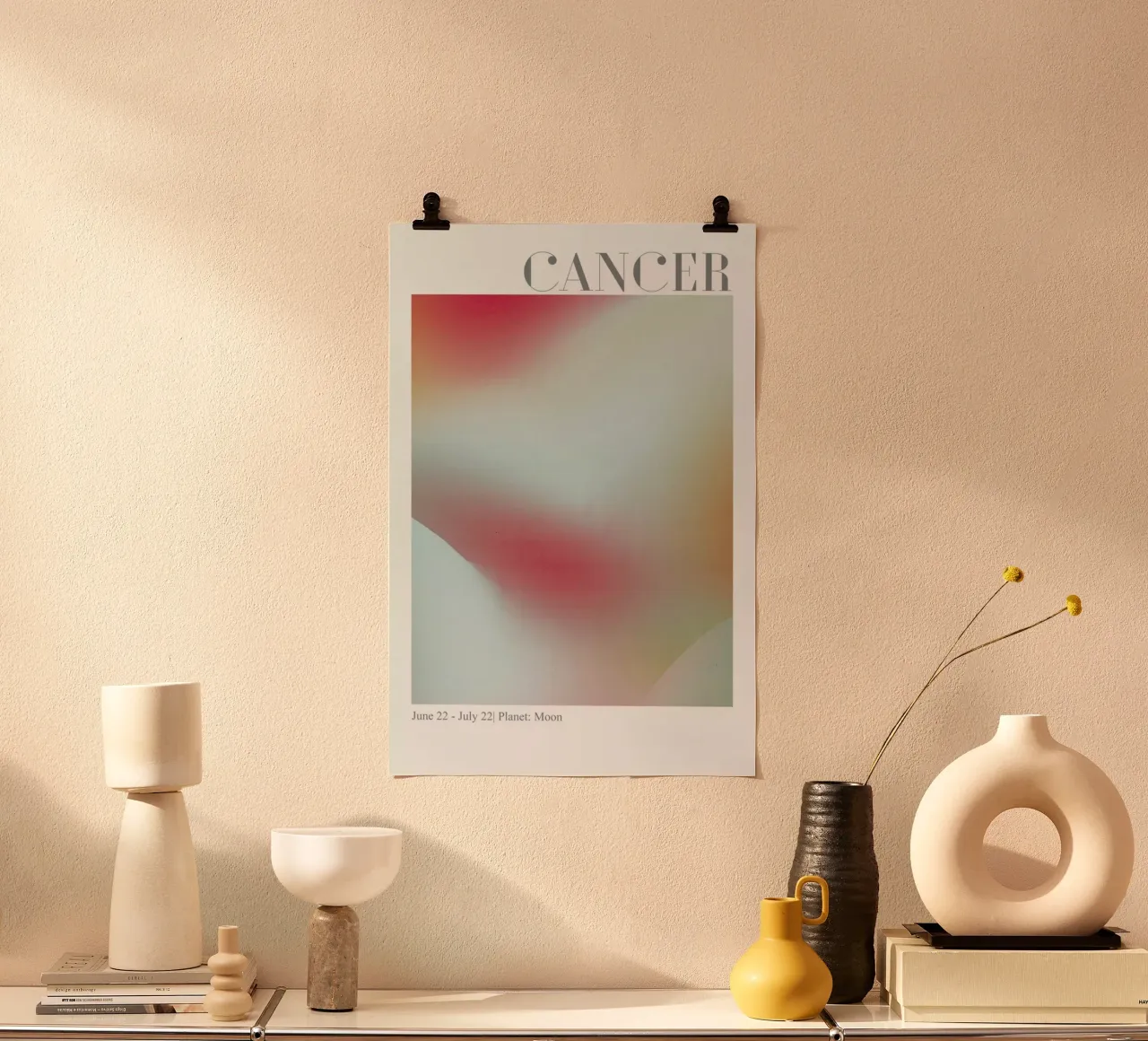 Cancer Abstract Aura poster con telaio in alluminio da cafelab