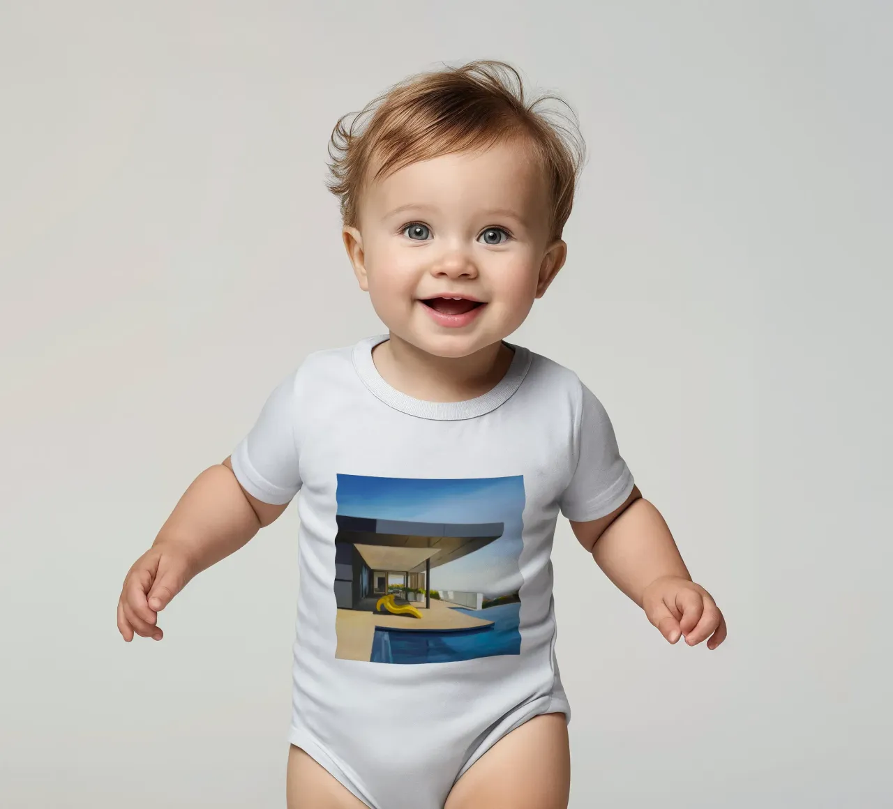 Azure Vista Serene body neonato maniche corte da Infinite Chroma